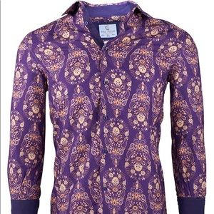 NWOT Royal Purple Paisley Button Down